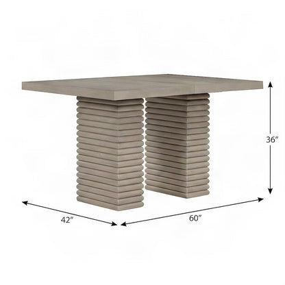 Extendable Rubberwood Counter Height Dining and Bar Table with Leaf, Gray