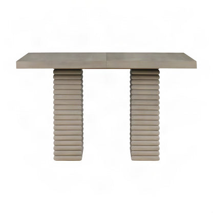 Extendable Rubberwood Counter Height Dining and Bar Table with Leaf, Gray