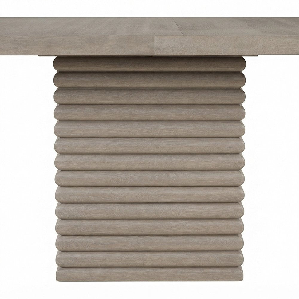 Extendable Rubberwood Counter Height Dining and Bar Table with Leaf, Gray