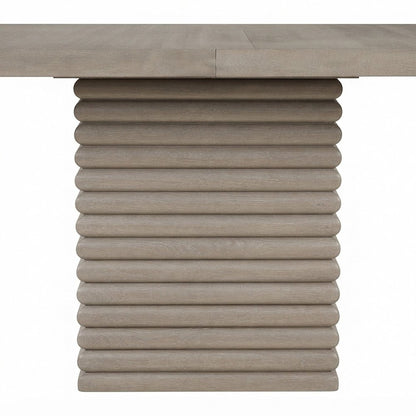 Extendable Rubberwood Counter Height Dining and Bar Table with Leaf, Gray