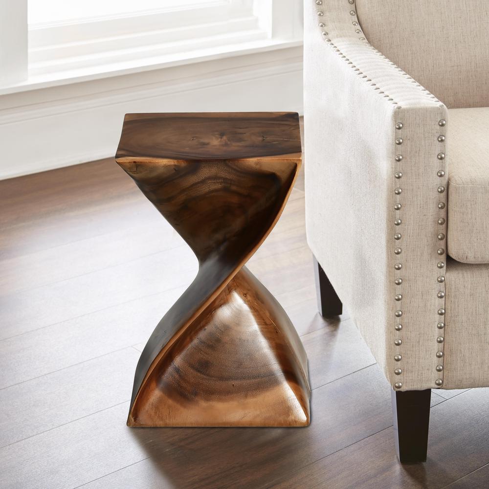 Accent Side Table, Hand carved from solid Sheesham wood