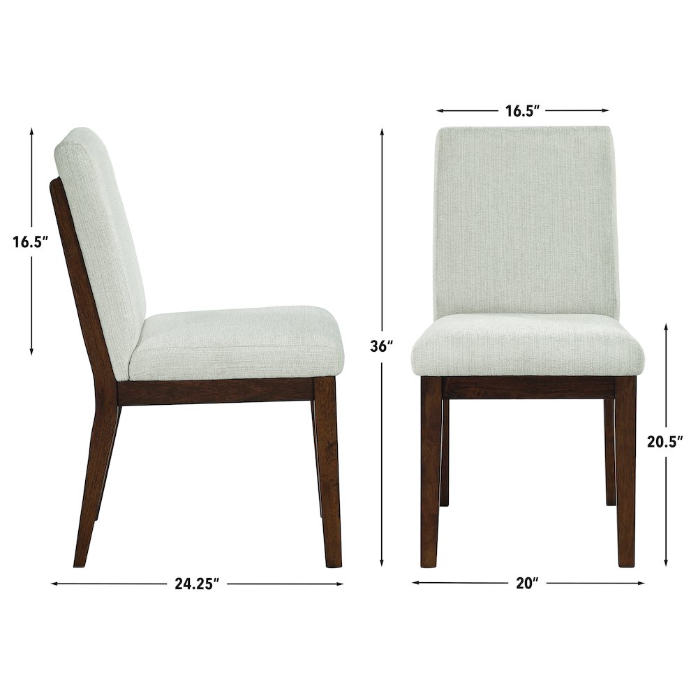 Canton 72" Solid Wood Dining Table, 2 Uph. Chairs, 4 Side Chairs