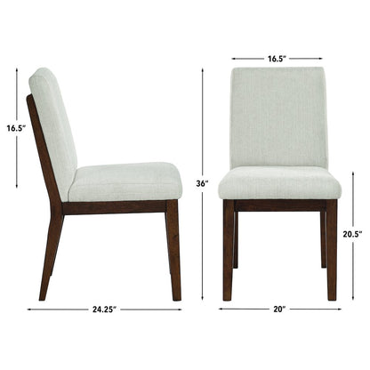 Canton 72" Solid Wood Dining Table, 2 Uph. Chairs, 4 Side Chairs