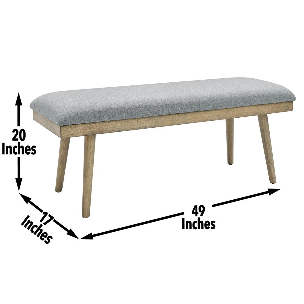 Vida Gray Polyester Dining Bench