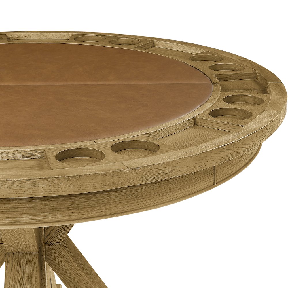 Rylie Dining Table with Game Top, Natural Finish