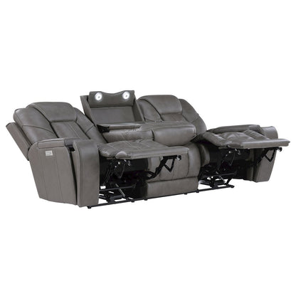 Daniel Triple Power Leather Theater Sofa