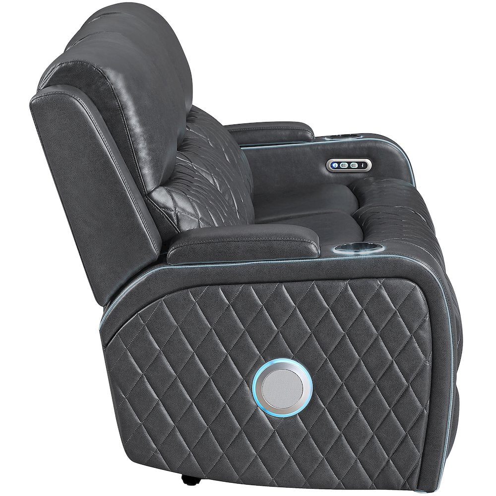 Luna Charcoal Power Sofa