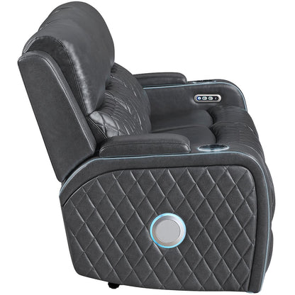 Luna Charcoal Power Sofa