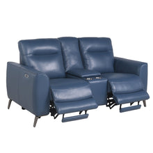 Sansa Power Reclining Console Loveseat - Ocean