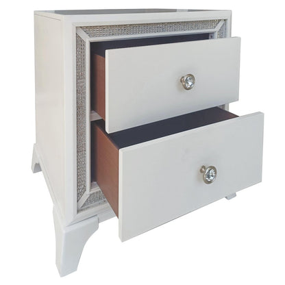 Cassie Illuminating Glam Nightstand, Pearl Finish