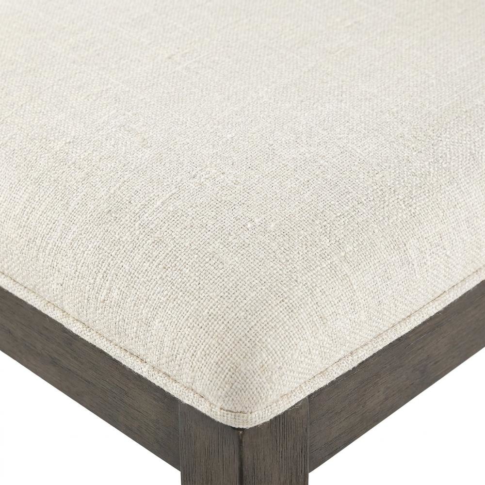 Polyester-Upholstered Dining Chair with Solid Wood Legs for Dining Room, White