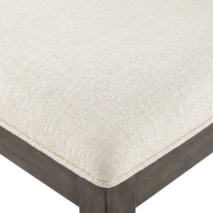 Polyester-Upholstered Dining Chair with Solid Wood Legs for Dining Room, White