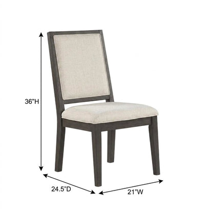 Polyester-Upholstered Dining Chair with Solid Wood Legs for Dining Room, White