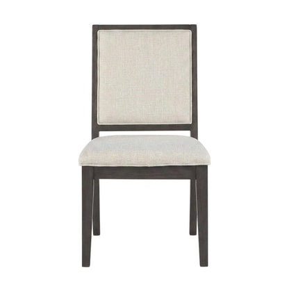 Polyester-Upholstered Dining Chair with Solid Wood Legs for Dining Room, White