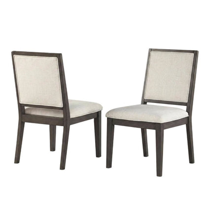 Polyester-Upholstered Dining Chair with Solid Wood Legs for Dining Room, White