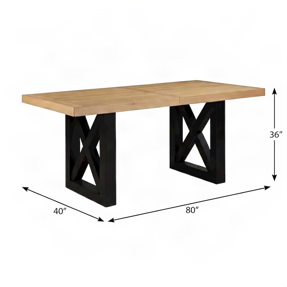 Acacia Veneer Bar Height Pub Table with Iron Base for Kitchen, Brown