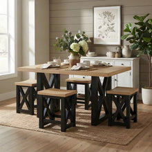 Acacia Veneer Bar Height Pub Table with Iron Base for Kitchen, Brown