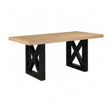 Acacia Veneer Bar Height Pub Table with Iron Base for Kitchen, Brown