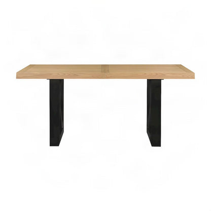 Acacia Veneer Bar Height Pub Table with Iron Base for Kitchen, Brown