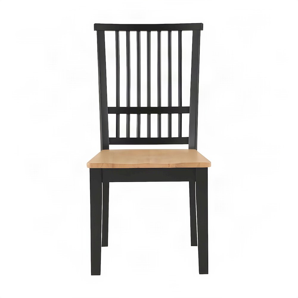 MDF and Acacia Farmhouse Dining Chair for Kitchen Table Seating, Black
