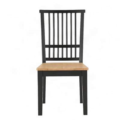 MDF and Acacia Farmhouse Dining Chair for Kitchen Table Seating, Black