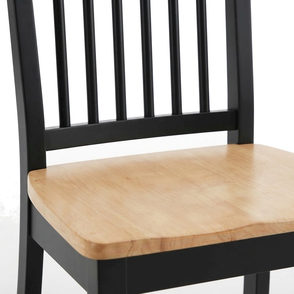 MDF and Acacia Farmhouse Dining Chair for Kitchen Table Seating, Black