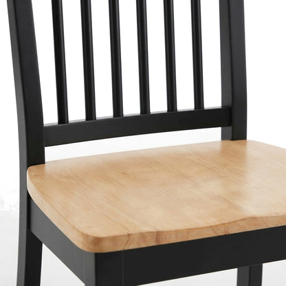 MDF and Acacia Farmhouse Dining Chair for Kitchen Table Seating, Black