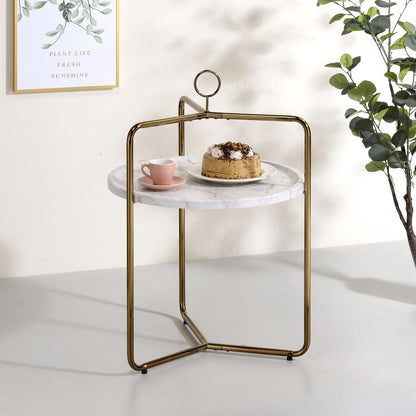 Miro Side Table [White/Gold]