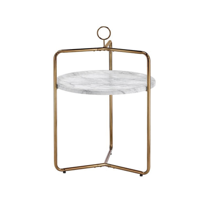 Miro Side Table [White/Gold]