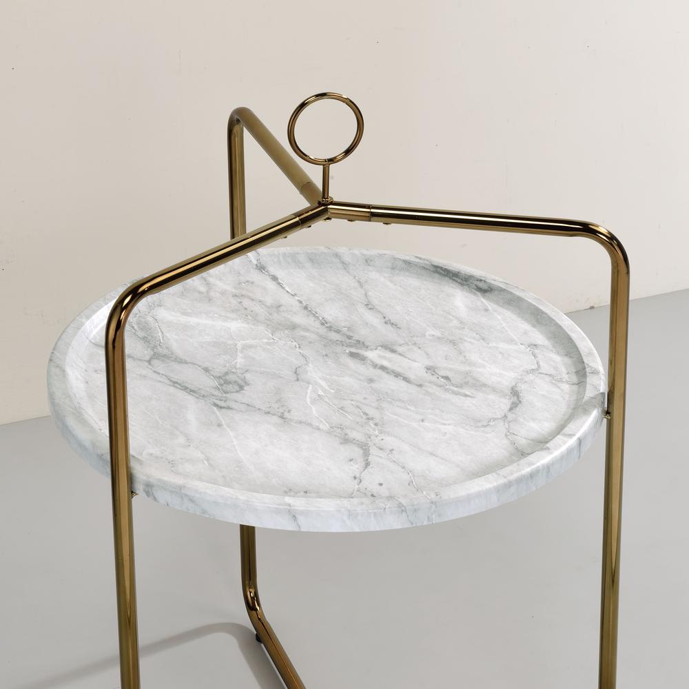 Miro Side Table [White/Gold]