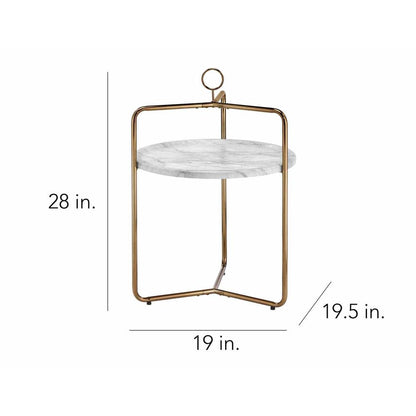Miro Side Table [White/Gold]