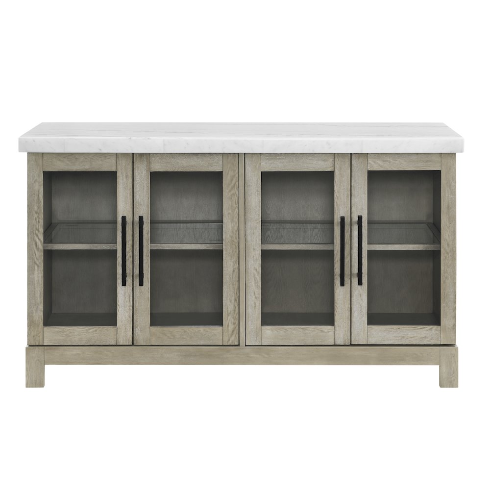 Csrena Lighted White Marble Sideboard