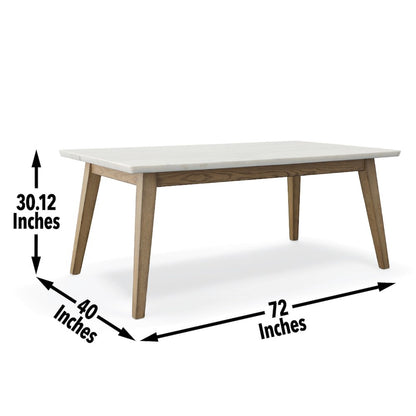 Vida White Marble Top Dining Table