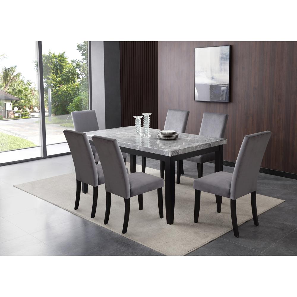 Napoli Gray Velvet Bench
