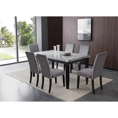Napoli Gray Velvet Bench