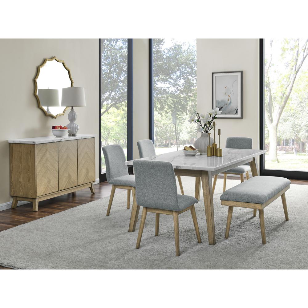 Vida Gray Polyester Dining Bench