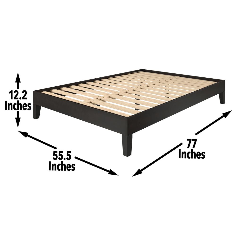 Nix Solid Wood Full Platform Bed, Black
