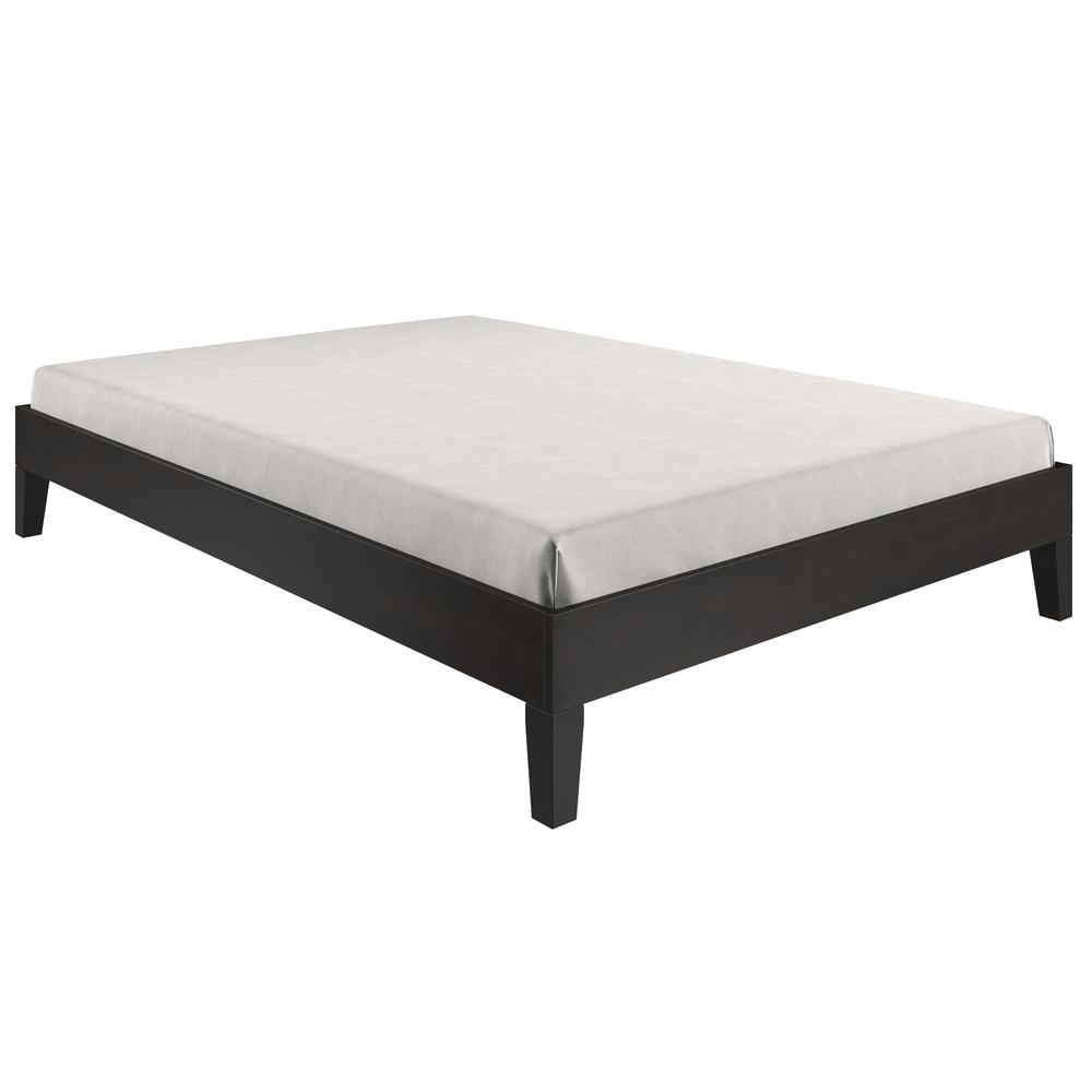 Nix Solid Wood Full Platform Bed, Black