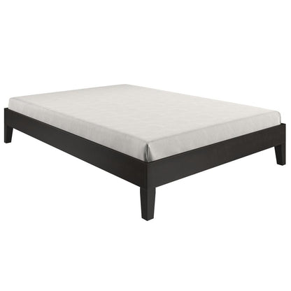 Nix Solid Wood Full Platform Bed, Black