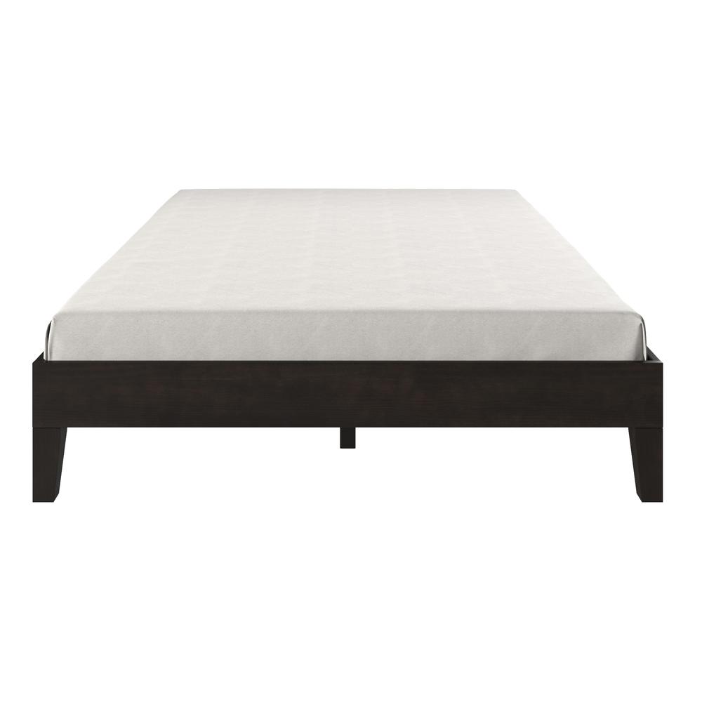 Nix Solid Wood Full Platform Bed, Black