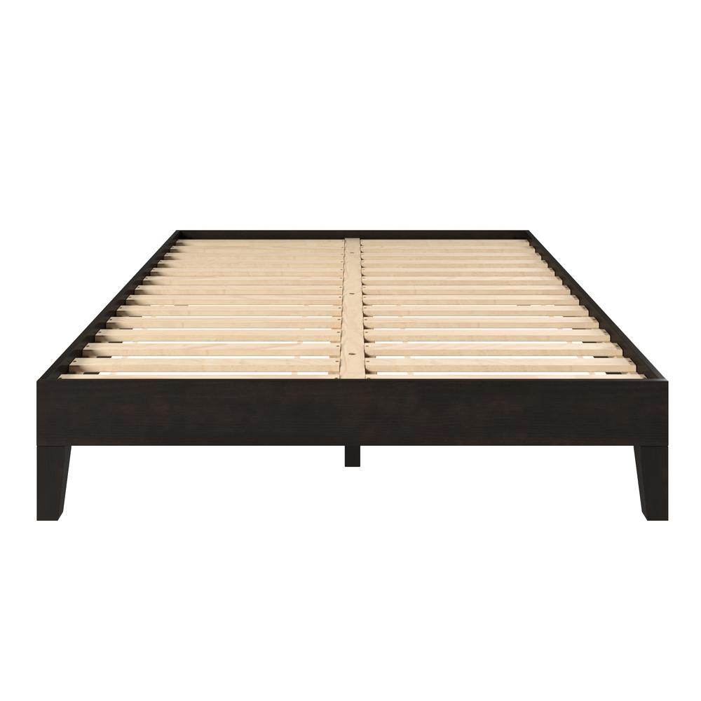 Nix Solid Wood Full Platform Bed, Black