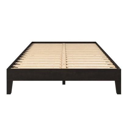 Nix Solid Wood Full Platform Bed, Black