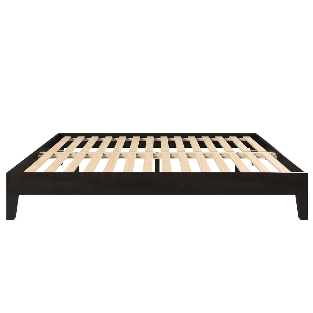 Nix Solid Wood Full Platform Bed, Black