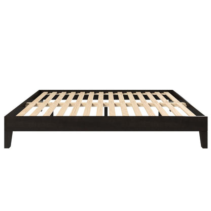 Nix Solid Wood Full Platform Bed, Black