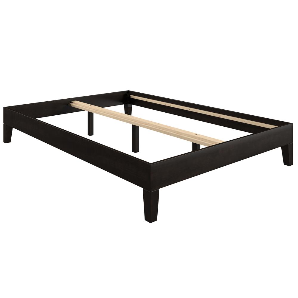 Nix Solid Wood Full Platform Bed, Black