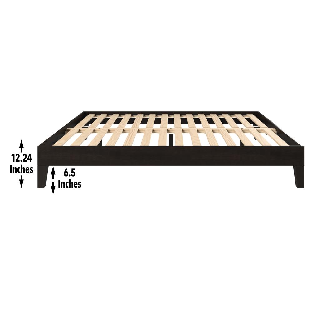 Nix Solid Wood Full Platform Bed, Black