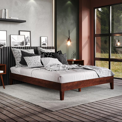Nix Solid Wood Full Platform bed, Natural