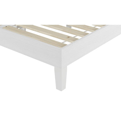 Nix Solid Wood Full Platform Bed, White