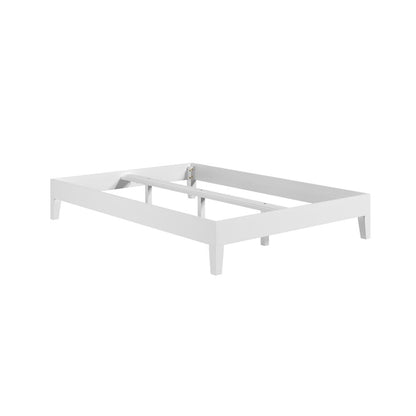 Nix Solid Wood Full Platform Bed, White