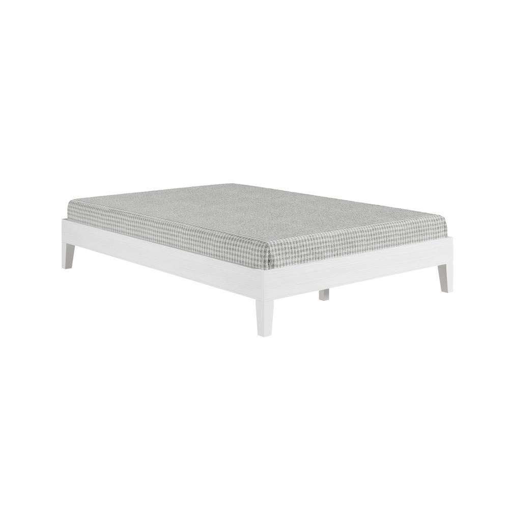 Nix Solid Wood Full Platform Bed, White